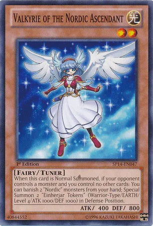 1st Edition, Common, Fairy, Light, Star Pack 2014, Tuner Monster Valkyrie of the Nordic Ascendant [SP14-EN047] Common - Trading Card World