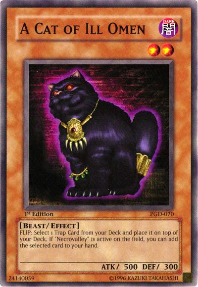 1st Edition, Beast, Common, Dark, Effect Monster, Pharaonic Guardian, Unlimited A Cat of Ill Omen [PGD-070] Common - Trading Card World