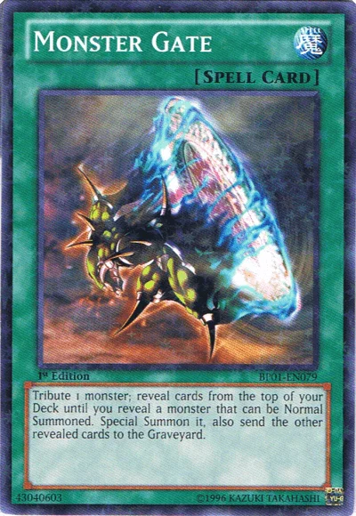 1st Edition, Battle Pack: Epic Dawn, Normal Spell, Spell, Starfoil Rare, Unlimited Monster Gate [BP01-EN079] Starfoil Rare - Trading Card World