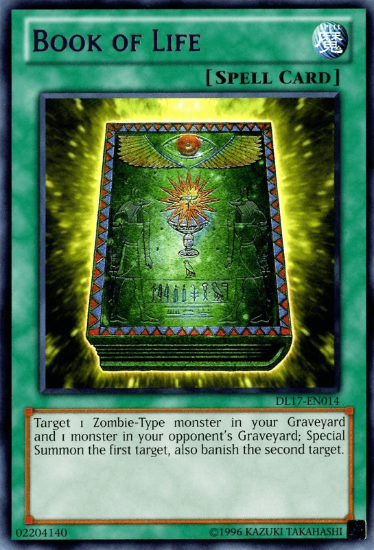 Duelist League Promo, Normal Spell, Rare, Spell, Unlimited Book of Life (Purple) [DL17-EN014] Rare - Trading Card World
