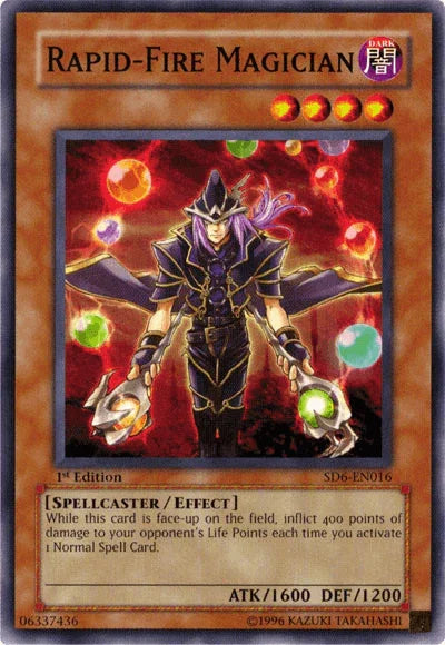 1st Edition, Common, Dark, Effect Monster, Spellcaster, Structure Deck: Spellcaster's Judgment, Unlimited Rapid-Fire Magician [SD6-EN016] Common - Trading Card World