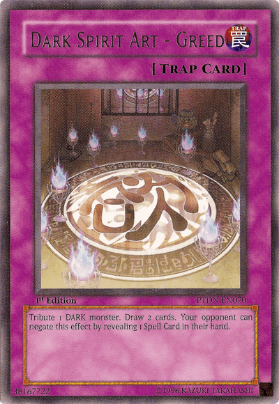 1st Edition, Normal Trap, Phantom Darkness, Rare, Trap, Unlimited Dark Spirit Art - Greed [PTDN-EN070] Rare - Trading Card World