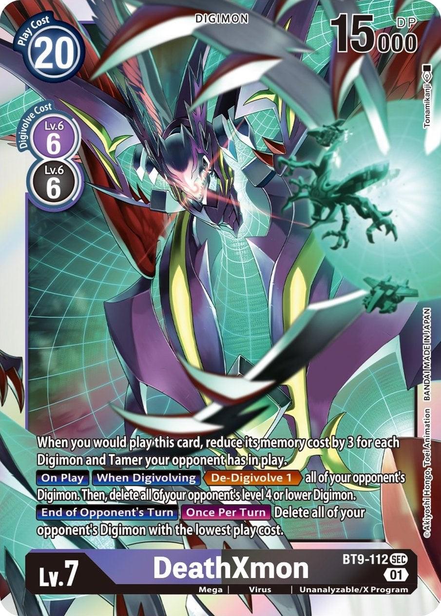 BT9-112, Digimon, Mega, Purple/Black, Secret Rare, Unanalyzable/X Program, Virus, X Record DeathXmon [BT9-112] [X Record] - Trading Card World