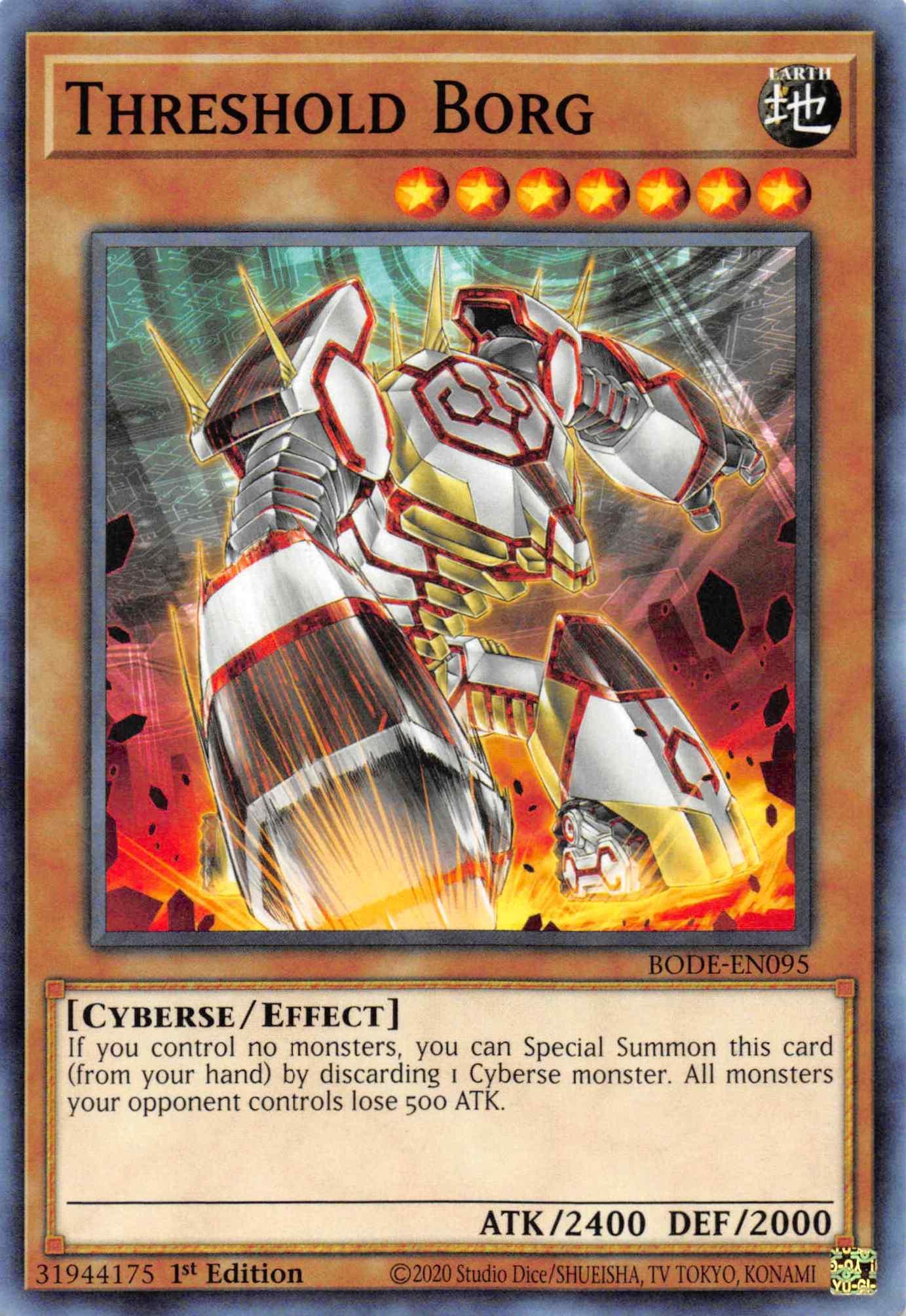 1st Edition, Burst of Destiny, Common, Cyberse, Earth, Effect Monster Threshold Borg [BODE-EN095] Common - Trading Card World