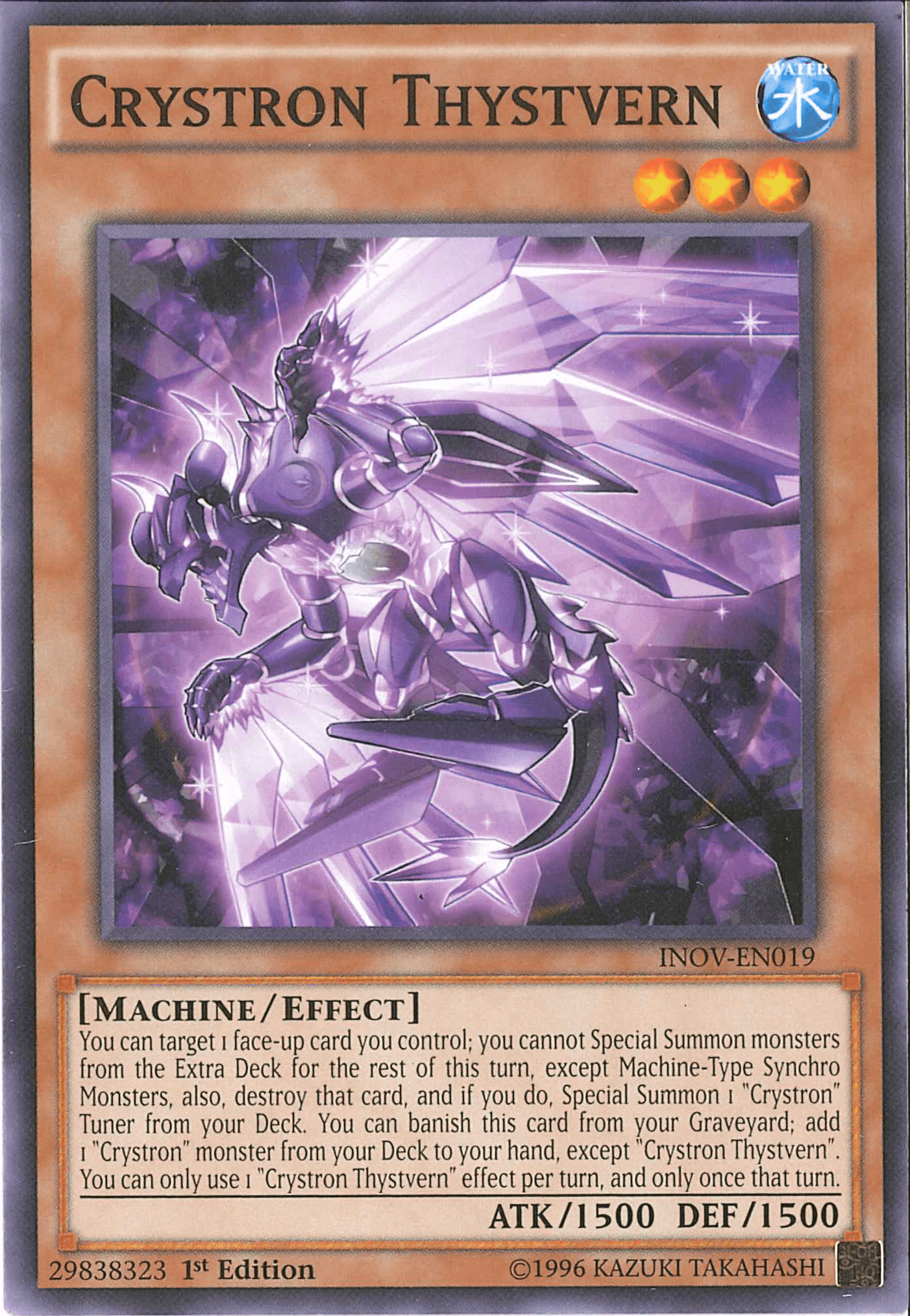 1st Edition, Common, Effect Monster, Invasion: Vengeance, Machine, Unlimited, Water Crystron Thystvern [INOV-EN019] Common - Trading Card World