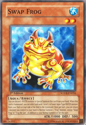 1st Edition, Aqua, Common, Effect Monster, Stardust Overdrive, Unlimited, Water Swap Frog [SOVR-EN034] Common - Trading Card World