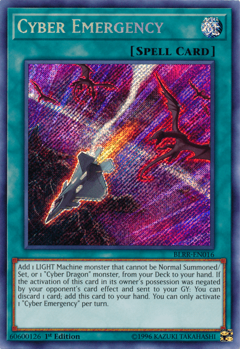 1st Edition, Battles of Legend: Relentless Revenge, Normal Spell, Secret Rare, Spell Cyber Emergency [BLRR-EN016] Secret Rare - Trading Card World