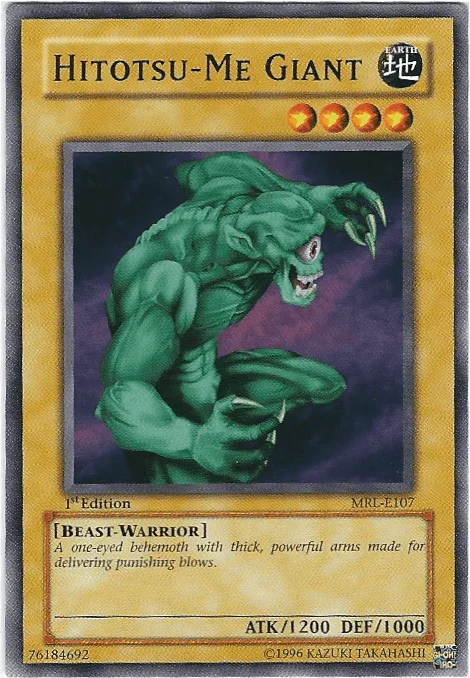 1st Edition, Beast-Warrior, Common, Earth, Magic Ruler, Normal Monster, Unlimited Hitotsu-Me Giant [MRL-E107] Common - Trading Card World