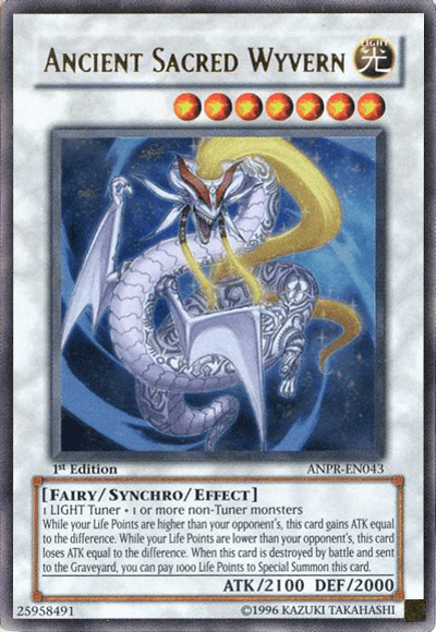 1st Edition, Ancient Prophecy, Fairy, Light, Synchro/Effect Monster, Ultra Rare, Unlimited Ancient Sacred Wyvern [ANPR-EN043] Ultra Rare - Trading Card World
