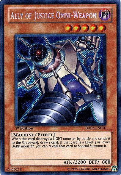 1st Edition, Dark, Effect Monster, Hidden Arsenal 3, Machine, Secret Rare, Unlimited Ally of Justice Omni-Weapon [HA03-EN050] Secret Rare - Trading Card World