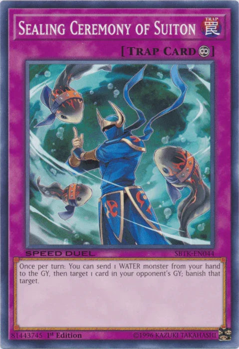 1st Edition, Common, Continuous Trap, Speed Duel: Trials of the Kingdom, Trap Sealing Ceremony of Suiton [SBTK-EN044] Common - Trading Card World