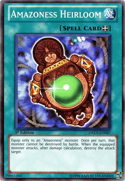 1st Edition, Duelist Revolution, Equip Spell, Spell, Super Rare, Unlimited Amazoness Heirloom [DREV-EN087] Super Rare - Trading Card World