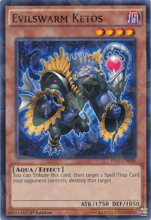 1st Edition, Aqua, Battle Pack 3: Monster League, Dark, Effect Monster, Shatterfoil Rare Evilswarm Ketos [BP03-EN098] Shatterfoil Rare - Trading Card World