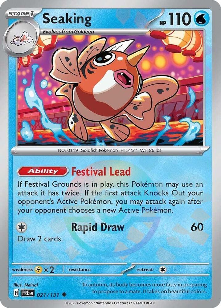 021, Holofoil, Lightning [x2], Scarlet & Violet: Prismatic Evolutions, Uncommon, Water Seaking (021/131) (Poke Ball Pattern) [Scarlet & Violet: Prismatic Evolutions] - Trading Card World