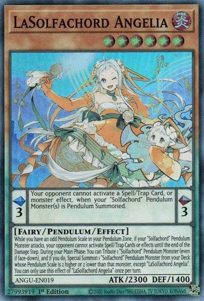 1st Edition, Ancient Guardians, Fairy, Fire, Pendulum/Effect Monster, Super Rare LaSolfachord Angelia (Super Rare) [ANGU-EN019] Super Rare - Trading Card World