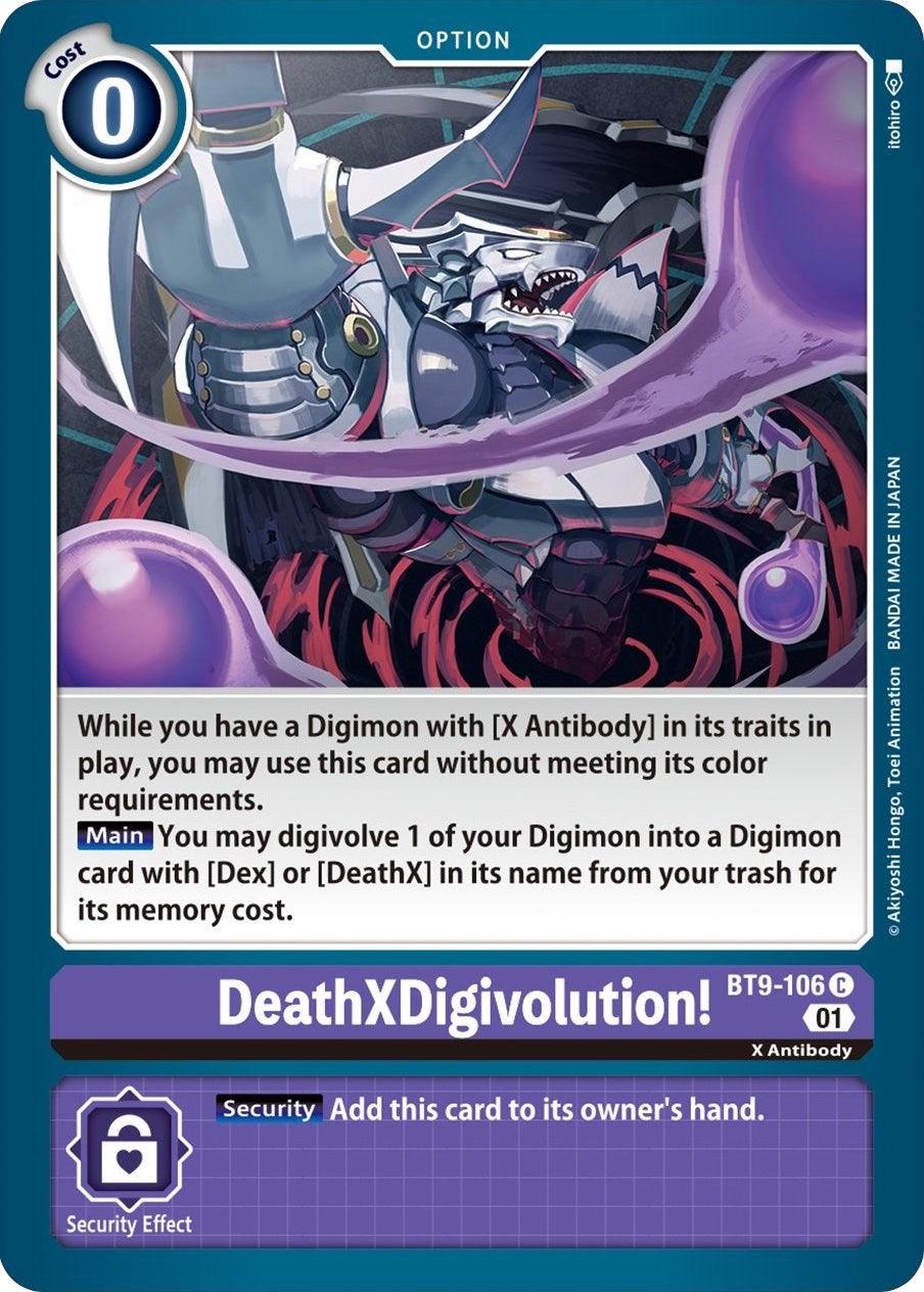 BT9-106, Common, Option, Purple, X Antibody, X Record DeathXDigivolution! [BT9-106] [X Record] - Trading Card World
