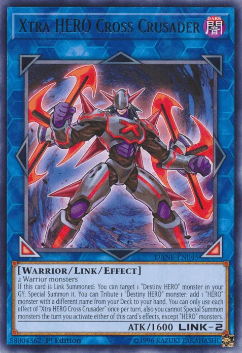1st Edition, Dark, Dark Neostorm, Link/Effect Monster, Rare, Unlimited, Warrior Xtra HERO Cross Crusader [DANE-EN045] Rare - Trading Card World