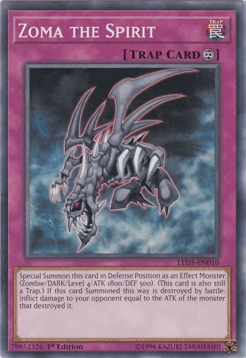 1st Edition, Common, Continuous Trap, Legendary Duelists: Immortal Destiny, Trap Zoma the Spirit [LED5-EN010] Common - Trading Card World