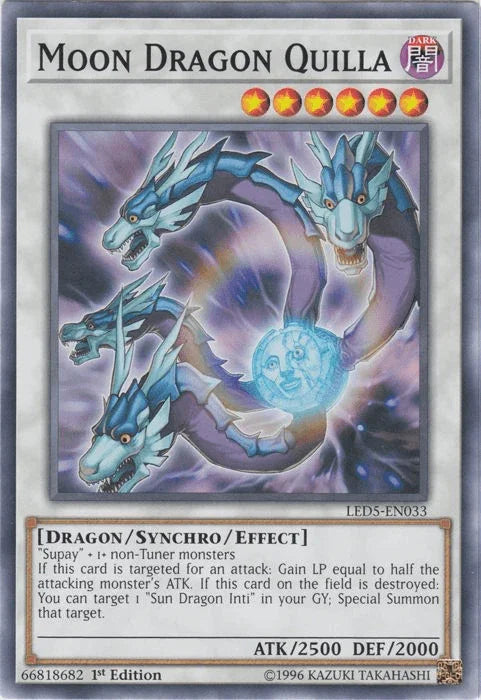1st Edition, Common, Dark, Dragon, Legendary Duelists: Immortal Destiny, Synchro/Effect Monster Moon Dragon Quilla [LED5-EN033] Common - Trading Card World