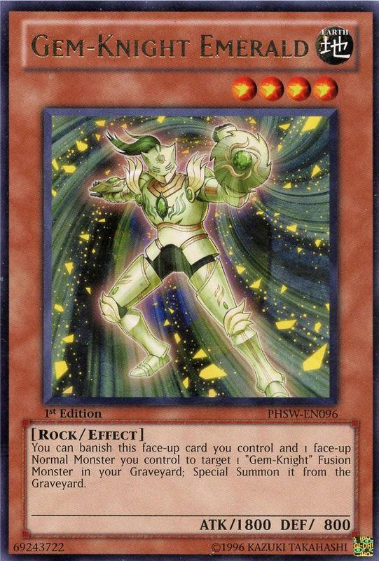 1st Edition, Earth, Effect Monster, Photon Shockwave, Rare, Rock, Unlimited Gem-Knight Emerald [PHSW-EN096] Rare - Trading Card World