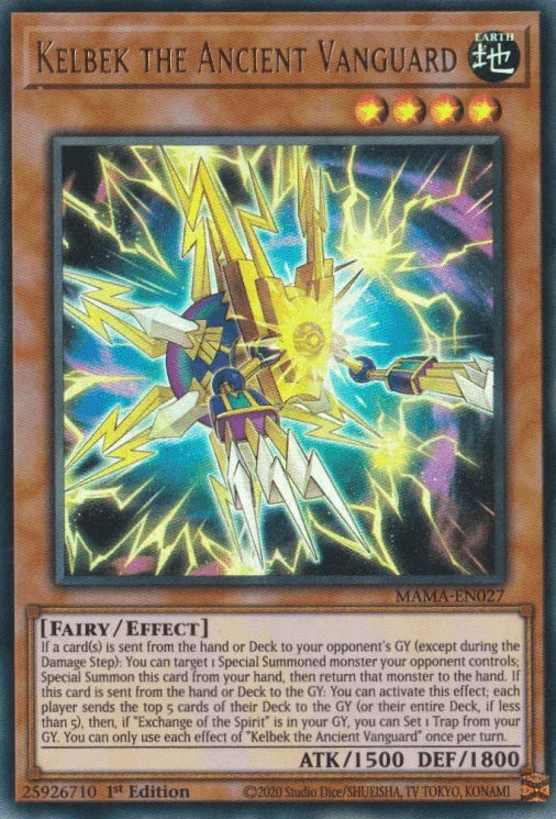 1st Edition, Earth, Effect Monster, Fairy, Magnificent Mavens, Ultra Rare Kelbek the Ancient Vanguard [MAMA-EN027] Ultra Rare - Trading Card World