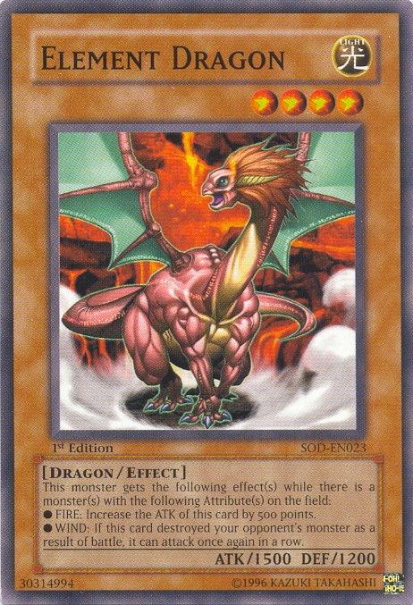 1st Edition, Common, Dragon, Effect Monster, Light, Soul of the Duelist, Unlimited Element Dragon [SOD-EN023] Common - Trading Card World