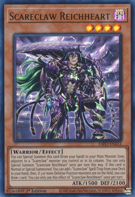 1st Edition, Dark, Dimension Force, Effect Monster, Ultra Rare, Warrior Scareclaw Reichheart [DIFO-EN012] Ultra Rare - Trading Card World