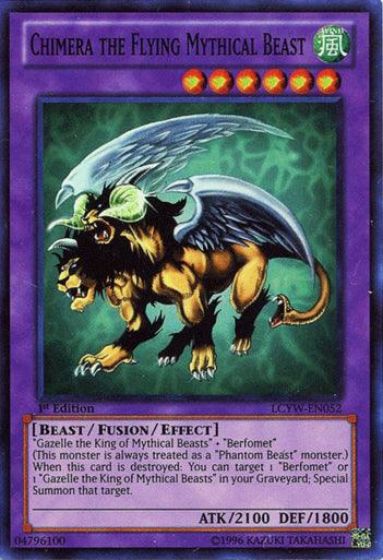1st Edition, Beast, Fusion/Effect Monster, Legendary Collection 3: Yugi's World, Super Rare, Unlimited, Wind Chimera the Flying Mythical Beast [LCYW-EN052] Super Rare - Trading Card World