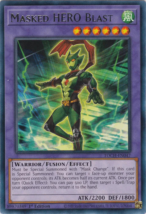 1st Edition, Fusion/Effect Monster, Rare, Toon Chaos, Unlimited, Warrior, Wind Masked Hero Blast [TOCH-EN047] Rare - Trading Card World