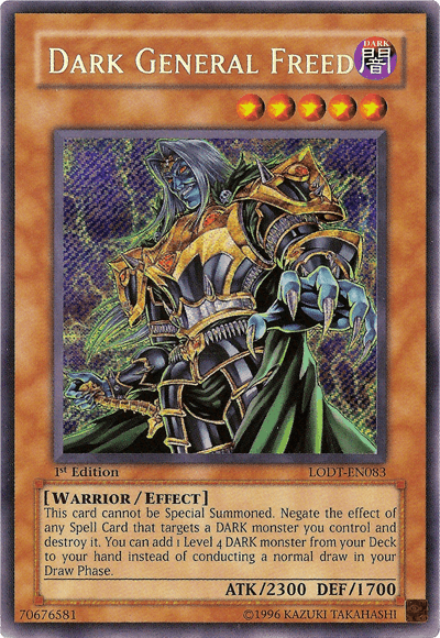 1st Edition, Dark, Effect Monster, Light of Destruction, Secret Rare, Unlimited, Warrior Dark General Freed [LODT-EN083] Secret Rare - Trading Card World