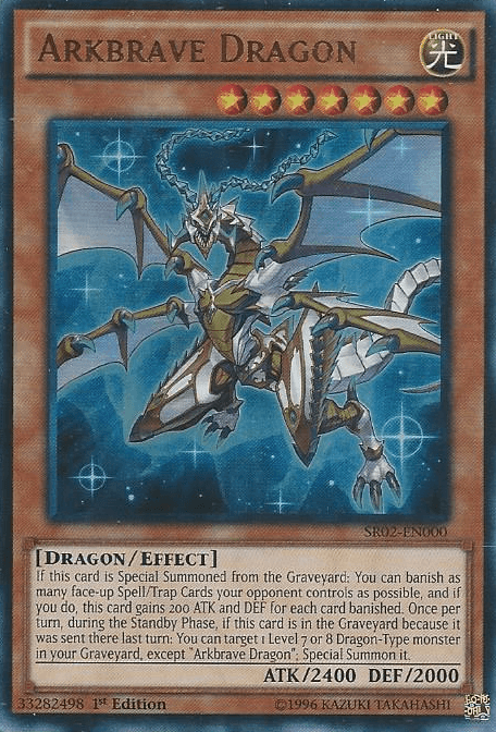 1st Edition, Dragon, Effect Monster, Light, Structure Deck: Rise of the True Dragons, Ultra Rare Arkbrave Dragon [SR02-EN000] Ultra Rare - Trading Card World