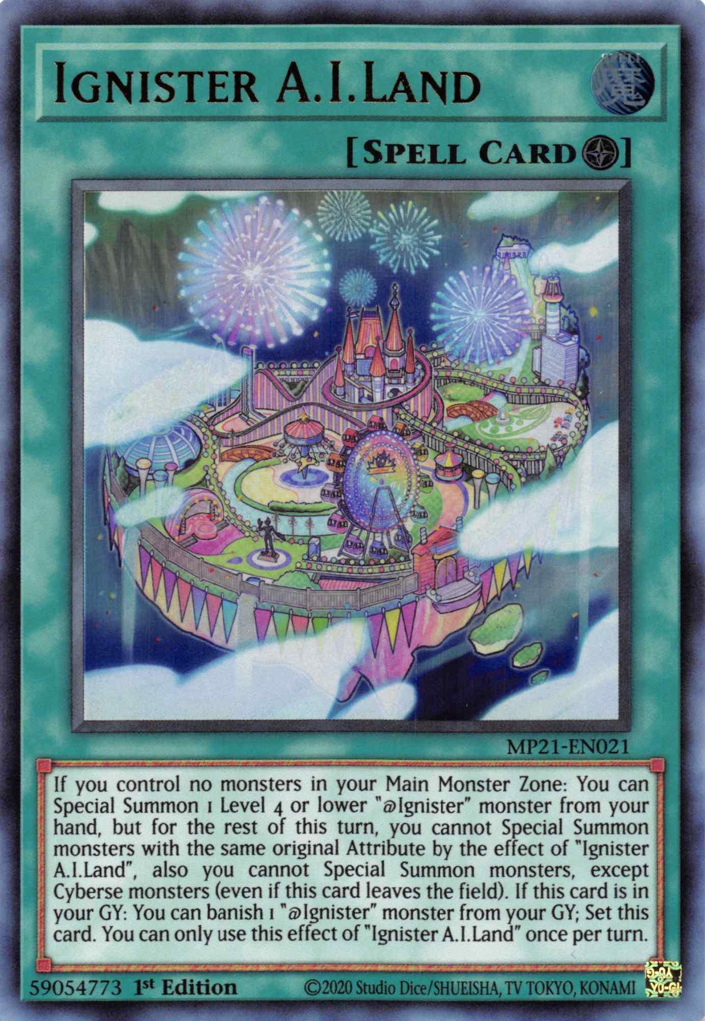 1st Edition, 2021 Tin of Ancient Battles, Field Spell, Spell, Ultra Rare Ignister A.I.Land [MP21-EN021] Ultra Rare - Trading Card World