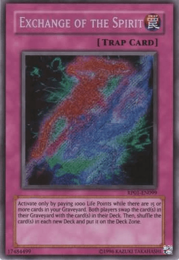 Normal Trap, Retro Pack 1, Secret Rare, Trap, Unlimited Exchange of the Spirit [RP01-EN099] Secret Rare - Trading Card World