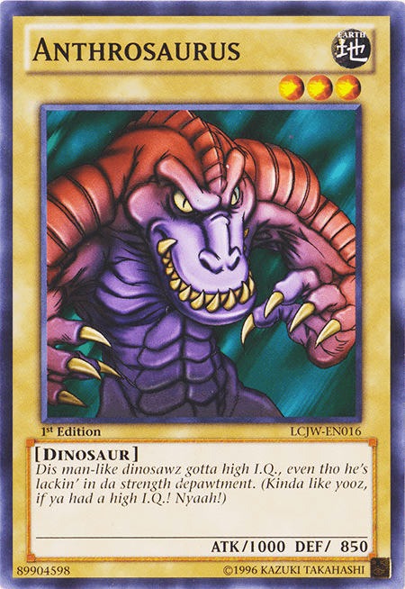 1st Edition, Common, Dinosaur, Earth, Legendary Collection 4: Joey's World, Normal Monster Anthrosaurus [LCJW-EN016] Common - Trading Card World
