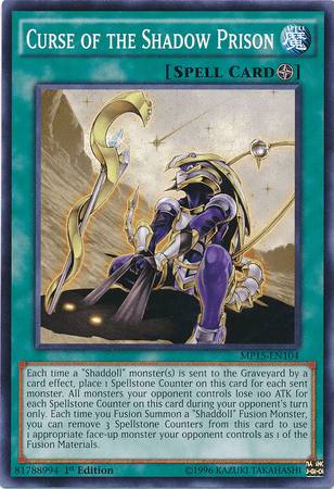 1st Edition, 2015 Mega-Tins Mega Pack, Common, Field Spell, Spell Curse of the Shadow Prison [MP15-EN104] Common - Trading Card World