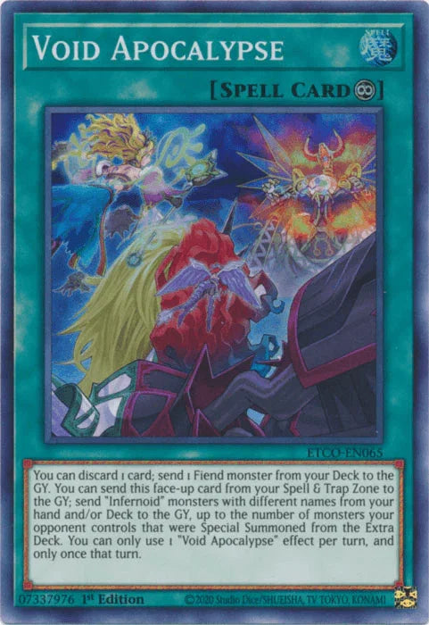 1st Edition, Continuous Spell, Eternity Code, Spell, Super Rare Void Apocalypse [ETCO-EN065] Super Rare - Trading Card World