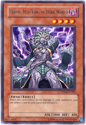 Dark, Dark Revelation Volume 4, Effect Monster, Fiend, Rare, Unlimited Brron, Mad King of Dark World [DR04-EN082] Rare - Trading Card World