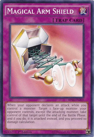1st Edition, Battle Pack 3: Monster League, Common, Normal Trap, Trap Magical Arm Shield [BP03-EN201] Common - Trading Card World