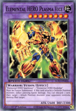 1st Edition, Common, Earth, Fusion Effect Monster, Speed Duel GX: Duel Academy Box, Warrior Elemental HERO Plasma Vice [SGX1-ENA26] Common - Trading Card World