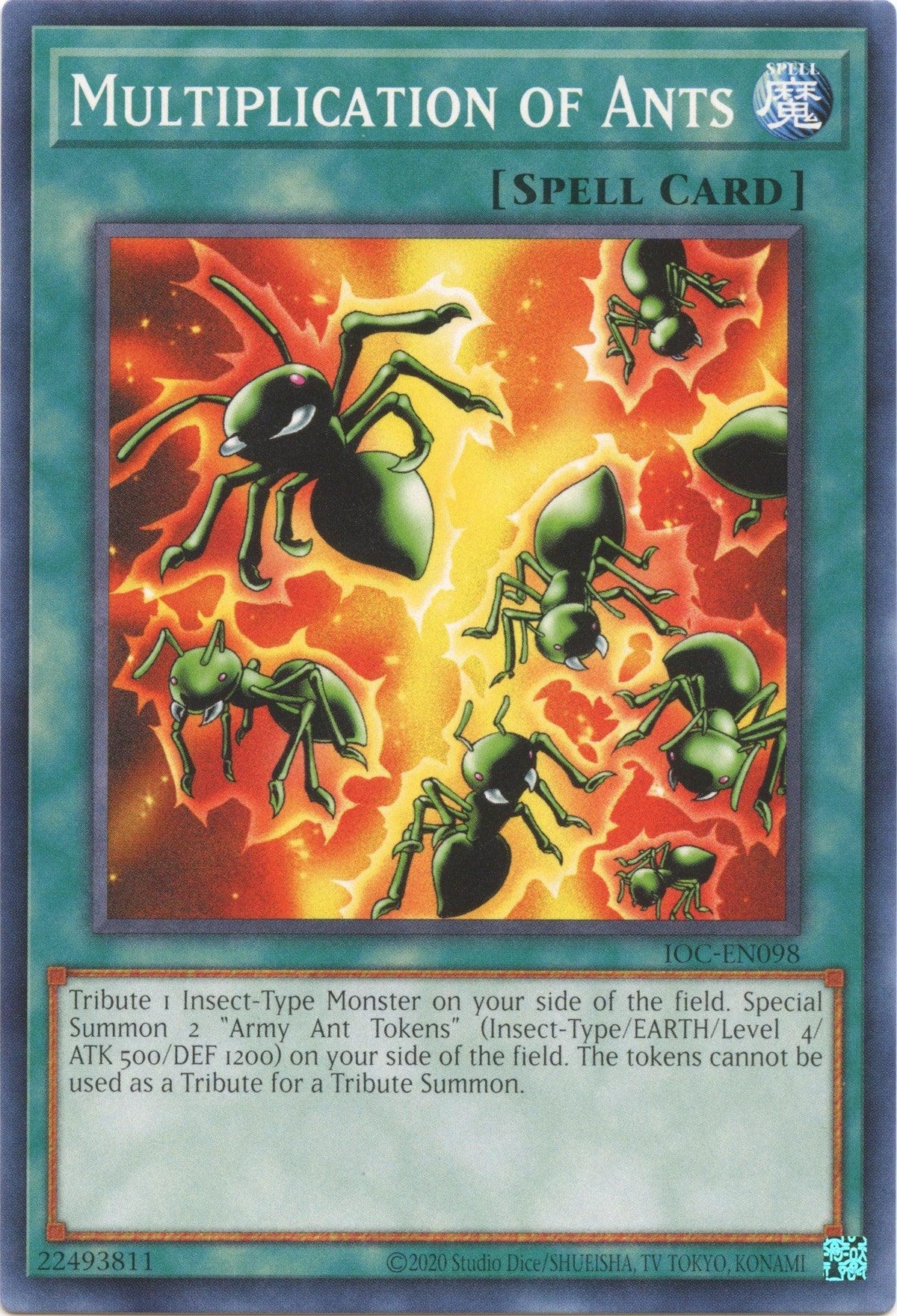 Common, Invasion of Chaos (25th Anniversary Edition), Normal Spell, Spell, Unlimited Multiplication of Ants (25th Anniversary) [IOC-EN098] Common - Trading Card World