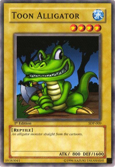 1st Edition, Common, Normal Monster, Reptile, Starter Deck: Pegasus, Unlimited, Water Toon Alligator [SDP-009] Common - Trading Card World