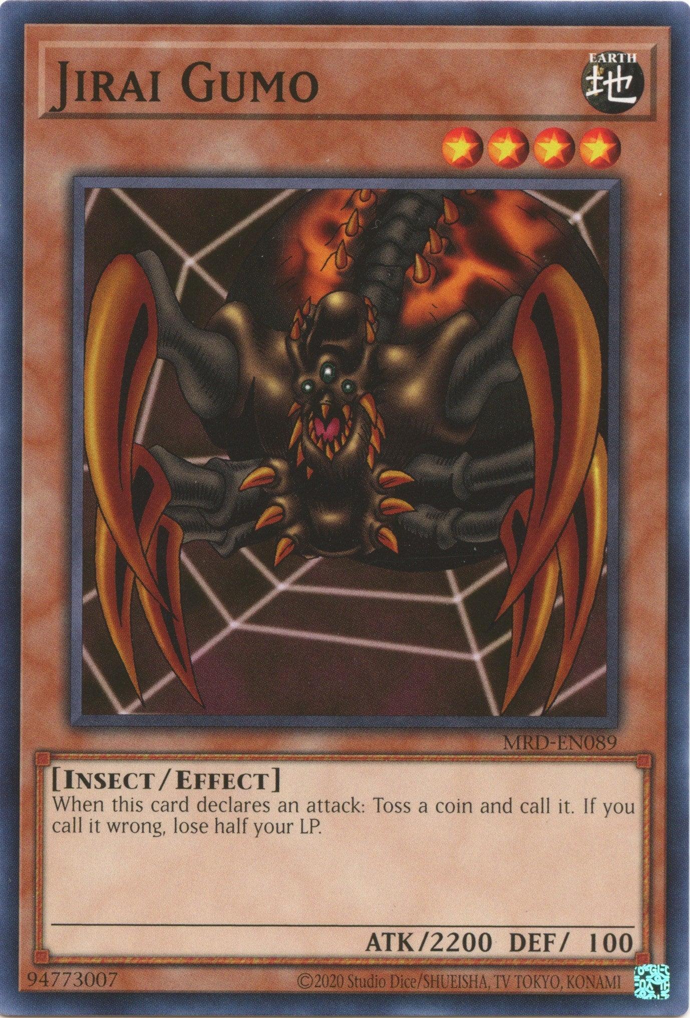 Common, Earth, Effect Monster, Insect, Metal Raiders (25th Anniversary Edition), Unlimited Jirai Gumo (25th Anniversary) [MRD-EN089] Common - Trading Card World