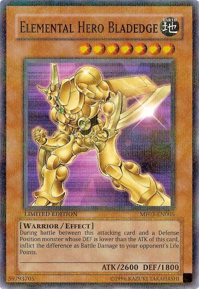Earth, Effect Monster, Limited, Mattel Action Figure Promos: Series 3, Parallel Rare, Warrior Elemental Hero Bladedge [MF03-EN005] Parallel Rare - Trading Card World