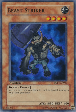 1st Edition, Beast, Earth, Effect Monster, Raging Battle, Super Rare, Unlimited Beast Striker [RGBT-EN085] Super Rare - Trading Card World