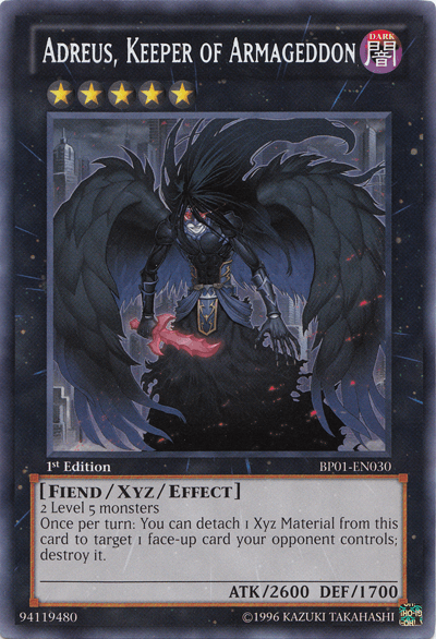 1st Edition, Battle Pack: Epic Dawn, Dark, Fiend, Rare, Unlimited, Xyz/Effect Monster Adreus, Keeper of Armageddon [BP01-EN030] Rare - Trading Card World