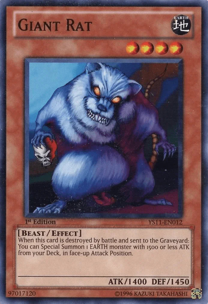 1st Edition, Beast, Common, Earth, Effect Monster, Starter Deck: Dawn of the Xyz Giant Rat [YS11-EN012] Common - Trading Card World