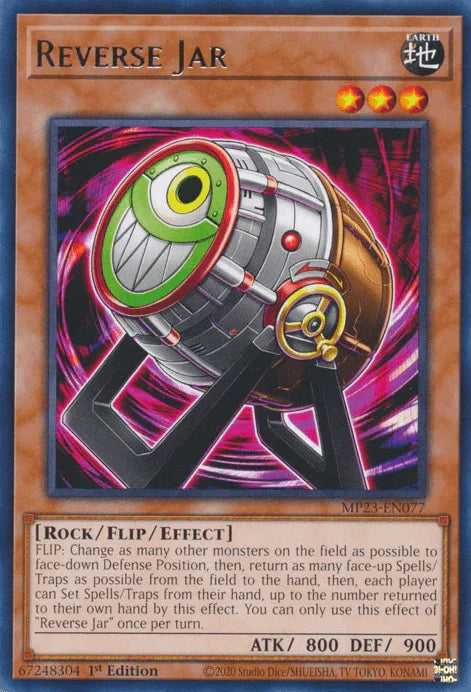 1st Edition, Common, Dueling Heroes Collectors Tin - Mega Pack (25th Anniversary Edition), Earth, Flip/Effect Monster, Rock Reverse Jar [MP23-EN077] Common - Trading Card World
