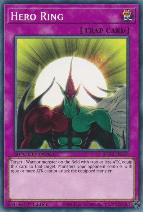 1st Edition, Common, Normal Trap, Speed Duel GX: Midterm Paradox, Trap Hero Ring [SGX2-ENA19] Common - Trading Card World