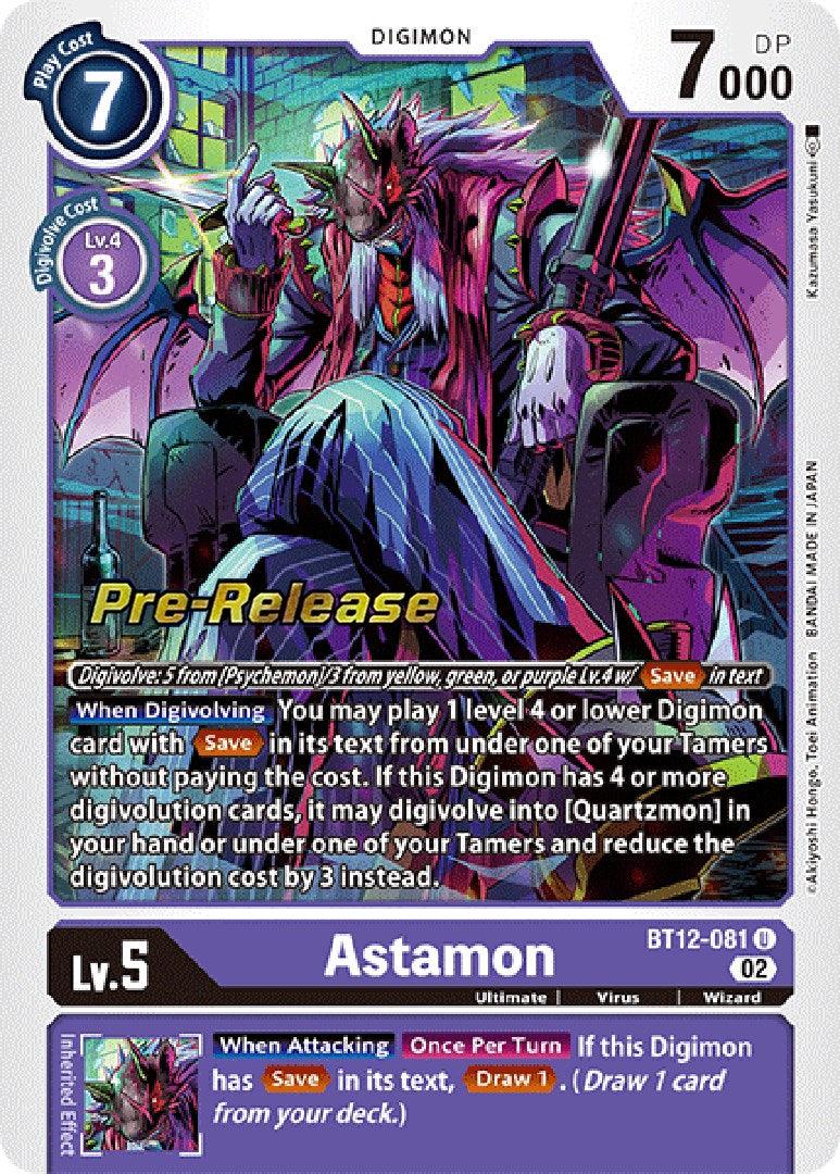 Across Time Pre-Release Cards, BT12-081, Digimon, Purple, Ultimate, Uncommon, Virus, Wizard Astamon [BT12-081] [Across Time Pre-Release Cards] - Trading Card World