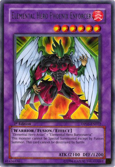 1st Edition, Duelist Pack 5: Aster Phoenix, Fire, Fusion/Effect Monster, Rare, Unlimited, Warrior Elemental Hero Phoenix Enforcer [DP05-EN012] Rare - Trading Card World